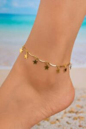 Toptan Gold Kaplama Yıldız Motifli Halhal – 105