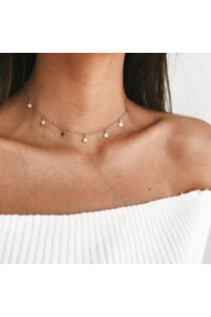 Toptan Altın Renk Geometrik Yıldız Kolye Altın Zincir Kadınlar İçin Kolye Chokers Kadınlar İçin