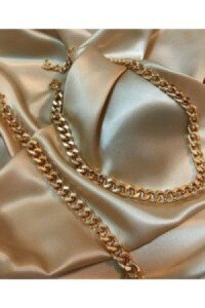 Toptan Altın Renk Kadın Altın Kaplama Şık Cadena Kolye Bileklik Set – 2408